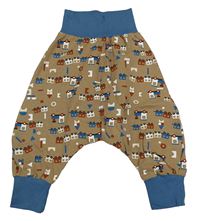 Hnědé turecké tepláky s vlaky