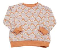 Korálovo-bílá mikina se srdíčky M&S