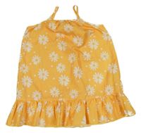 Hořčicové květované šaty Shein