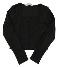 Černé třpytivé crop triko H&M
