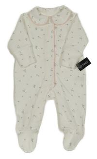 Nové - Bílý květovaný sametový overal s límečkem Dunnes