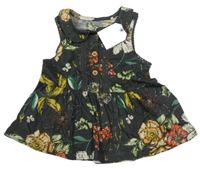 Nové - Antracitová květovaná tunika Next