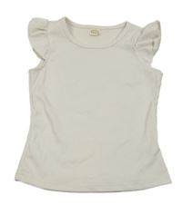 Bílé žebrované tričko s volánky