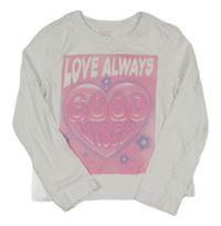 Bílé triko se srdcem s nápisem Primark