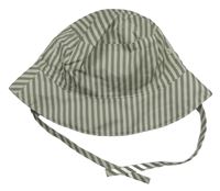 Khaki-smetanový pruhovaný plátěný klobouk H&M