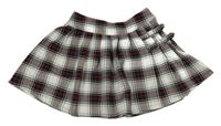 Černo-bílo-červená kostkovaná sukně s přezkami Primark