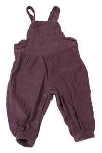 Tmavofialové manšestrové laclové kalhoty So Cute