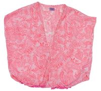 Růžový vzorovaný šifonový cardigan F&F