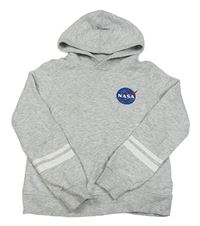 Šedá melírovaná mikina s kapucí - Nasa H&M