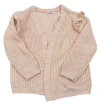 Světlerůžový třpytivý pletený cardigan Primark