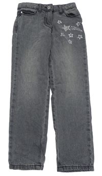 Šedé skinny rifle s hvězdami z kamínků Matalan