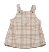 Světlerůžovo-bílé kostkované fleecové laclové šaty zn. George