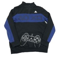 Černo-modrá mikina s ovladačem - PlayStation