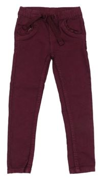 Vínové skinny rifle s volánky Kiki&Koko