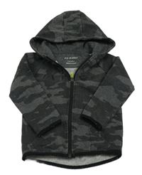 Tmavošedá army propínací mikina s kapucí Primark