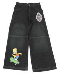 Antracitové široké rifle s Bartem