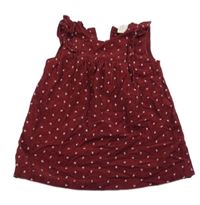 Vínové vzorované manšestrové šaty H&M