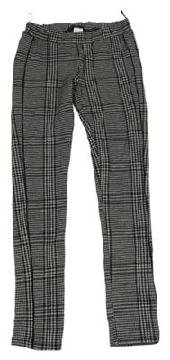 Šedo-černé kostkované tregíny C&A