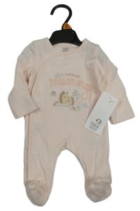 Nové - světlerůžový overal s nápisem a ježky F&F