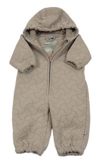 Pudrová prošívaná tepláková kombinéza s kapucí 