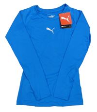 Nové - Modré sportovní funkční triko s logem Puma