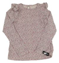 Nové - růžové květované triko s volánky dunnes