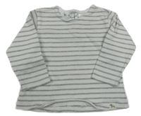 Bílo-šedé pruhované triko Zara