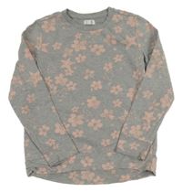 Šedo-růžová vzorovaná lehká mikina ovs