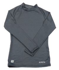 Tmavošedé melírované thermo triko Decathlon