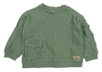 Zelená žebrovaná lehká mikina F&F