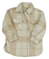 Smetanovo-světlebéžová kostkovaná košilová bunda George