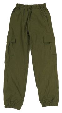 Khaki lehké cuff kalhoty shein