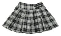 Černo-bílá kostkovaná skládaná sukně Primark