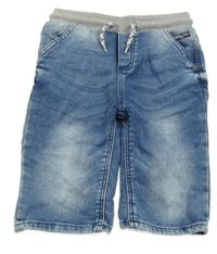 Modré riflové teplákové kraťasy s úpletovým pasem Dopodopo