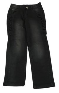 Černé skinny rifle s volánkem Dopodopo