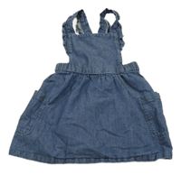 Tmavomodré lehké riflové šaty s kapsami 