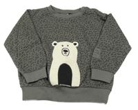 Tmavošedá vzorovaná mikina s medvědem Zara