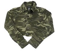 Khaki army crop plátěná bunda New Look