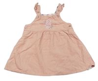 Světlerůžové manšestrové šaty s Minnie a volánky PRIMARK