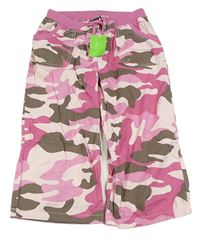 Růžovo-hnědé plátěné army crop kalhoty Mini Boden