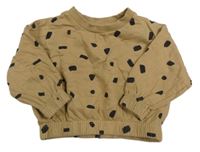 Béžovo-tmavohnědá puntíkatá oversize mikina Pep&Co