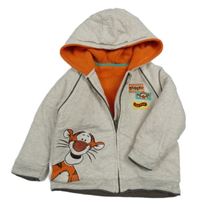 Béžová melírovaná zateplená propínací mikina s Tygrem a kapucí George