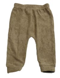 Hnědé žebrované sametové tepláky Nutmeg