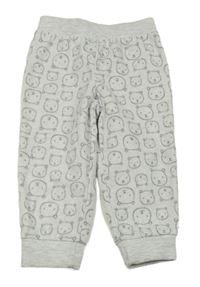 Světlešedé fleecové tepláky s medvídky Carter's