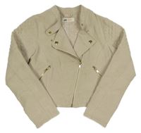 Béžový semišový crop křivák H&M