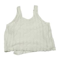 Bílý perforovaný crop top s všitým topem Zara