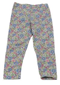 Bílo-barevné květované legíny Matalan