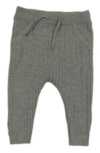 Šedé vzorované pletené tepláky George