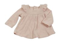 Světlerůžová žebrovaná úpletová tunika Tu