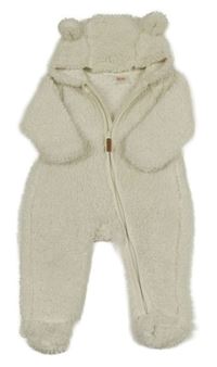 Smetanová huňatá podšitá kombinéza s kapucí H&M